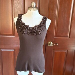 INC International Concepts Brown Floral Tank Top